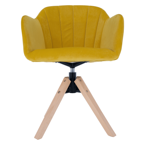 Fotel obrotowy, żółty Aksamit/buk, DALIO