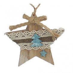 MagicHome Božična dekoracija, Zvezdica, viseča, bal. 5 kosov, 10 cm