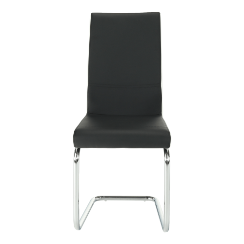 Krzesło do jadalni, ekoskóra czarny, biały/chrom, NEANA