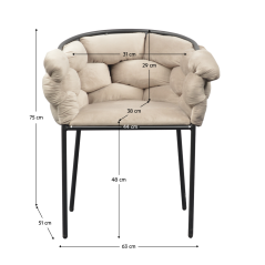 Jedálenské kreslo, sivohnedá Taupe Velvet látka/čierna, DOROTA