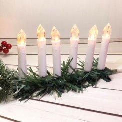 Božična sveča MagicHome, s sponko, verižica, 10 LED, 2xAA, 10 kos, časovnik, 1,5x9 cm