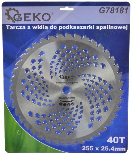 Pânză de ferăstrău cu lame SK 255 x 25,4 mm, 40 dinți, pentru tăiere cu perie, GEKO