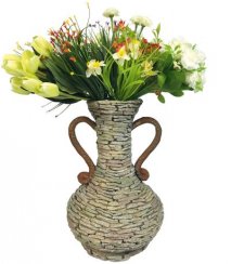 Decor MagicHome Gecco, Ghiveci de flori, magnezie, 27x27x40 cm