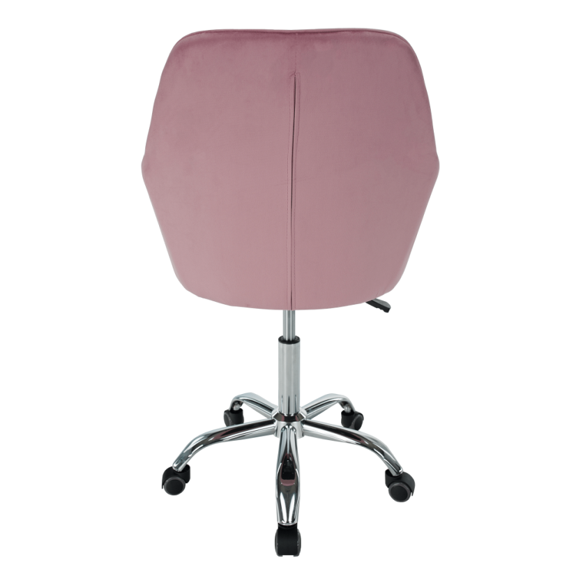 Bürostuhl, rosa Samtstoff/Chrom, KLIAN