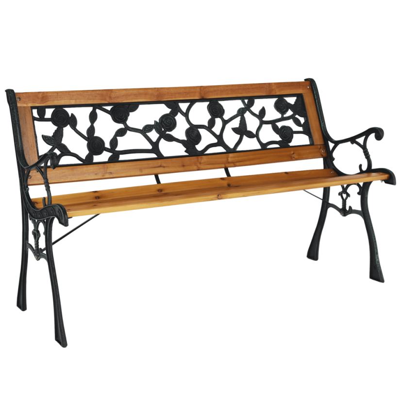 Ławka ogrodowa, czarny/naturalny, FAIZA