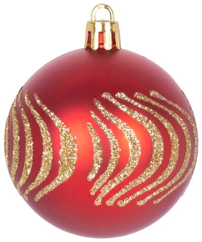 MagicHome božične kroglice, set, 21 kos, 6 cm, rdeče, špic, za božično drevo