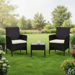 Set záhradného nábytku 2 kreslá a stôl MultiGarden Black