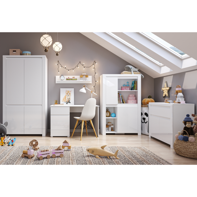 PC-Tisch 1D1S/120, weiß glänzend, LINDY