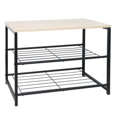 Cipőtartó, 2 soros, fekete/természetes, TADEO (akció)