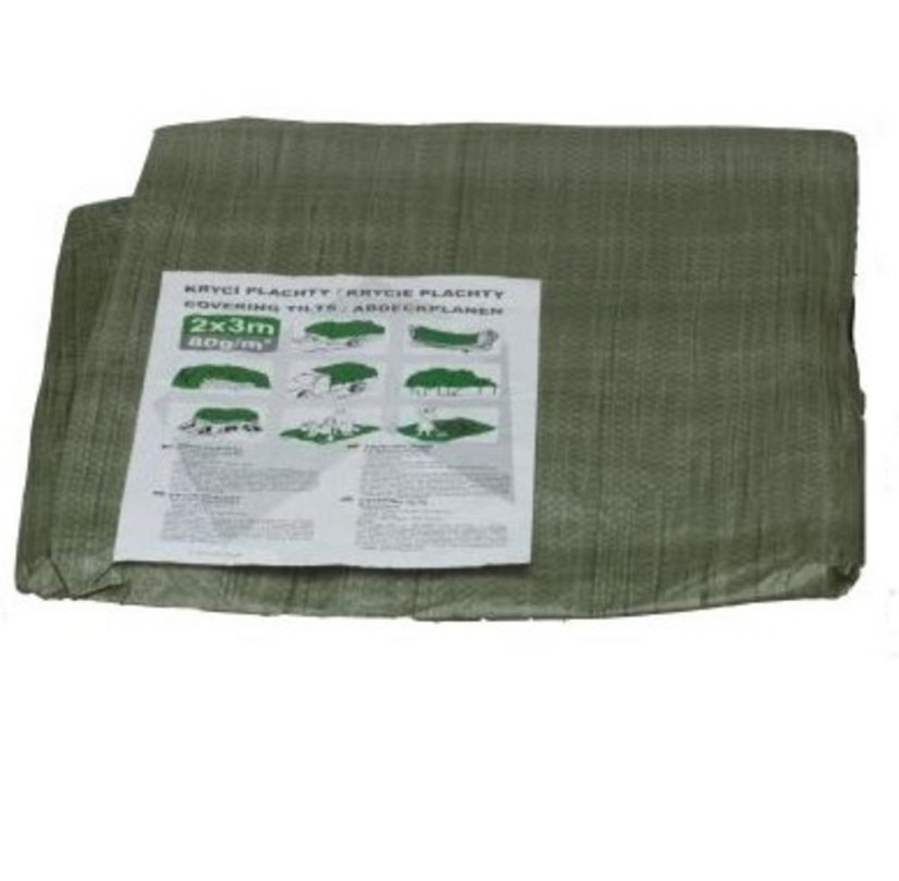 Abdeckplane 6x10 m grün mit Netz STANDARD