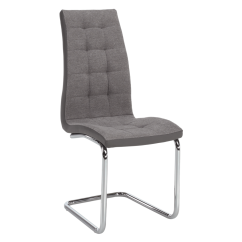 Esszimmerstuhl, hellgrau/grau/chrom, SALOMA NEU