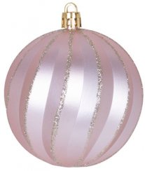 MagicHome Weihnachtskugeln, 12 Stück, 8 cm, rosa - grün, für den Weihnachtsbaum