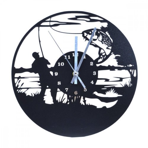 Zidni sat dizajn RYBÁR, crni, promjer 30 cm