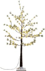 MagicHome Weihnachtsbaum, Kiefer, 48 LED warmweiß, einfache Beleuchtung, verschneit, 120 cm