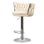 Designer Barhocker, beige Samtstoff/Chrom, BRIN (akce)
