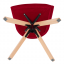 Vrtljiv stol, tkanina žamet, oxy fire red/bukev, DALIO