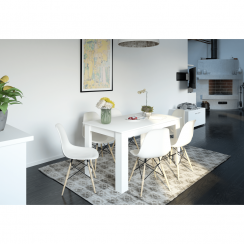 Blagovaonski stol, bijeli, 140x80 cm, GENERALNO NOVO