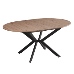 Raztegljiva jedilna miza, hrast artisan/črna, 100x100-140x75 cm, ABERO TIP 1