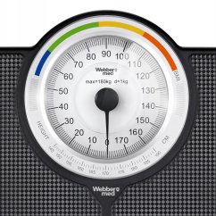 Cântar de baie mecanic clasic negru până la 180 kg