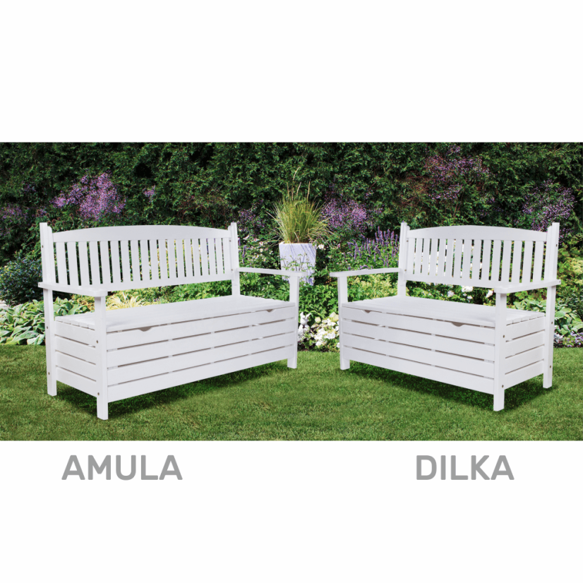 Kerti pad, fehér, 150 cm, AMULA (különleges ajánlat)
