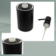 Dozator de săpun Milos din plastic, 17,5 cm, negru-alb