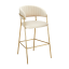 Designer Barhocker, beige Samtstoff/goldchrom, DASMIN TYP 2