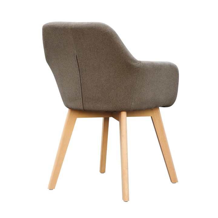 Designer-Sessel, Braun/Buche, CLORIN NEU