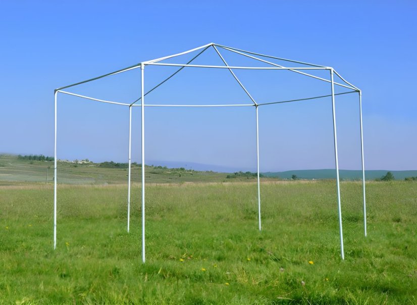 Záhradný pavilón 2x2 m s oknami biely (akce)