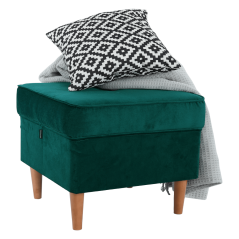 Moderner Hocker, Grün/Walnuss, RUFINO 3 NEU