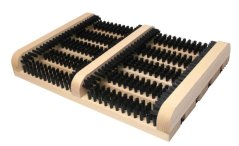 Drewniana mata pod buty ze szczotkami 36x26,5 cm