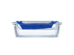 Négyszögletes sütőedény fedővel, 33x20x14cm, 2,9L+1,6L, átlátszó üveg PYREX, megerősített csomagolás KLC