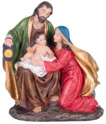 Božični okras MagicHome, Sveta družina, poliresin, 12,5 cm