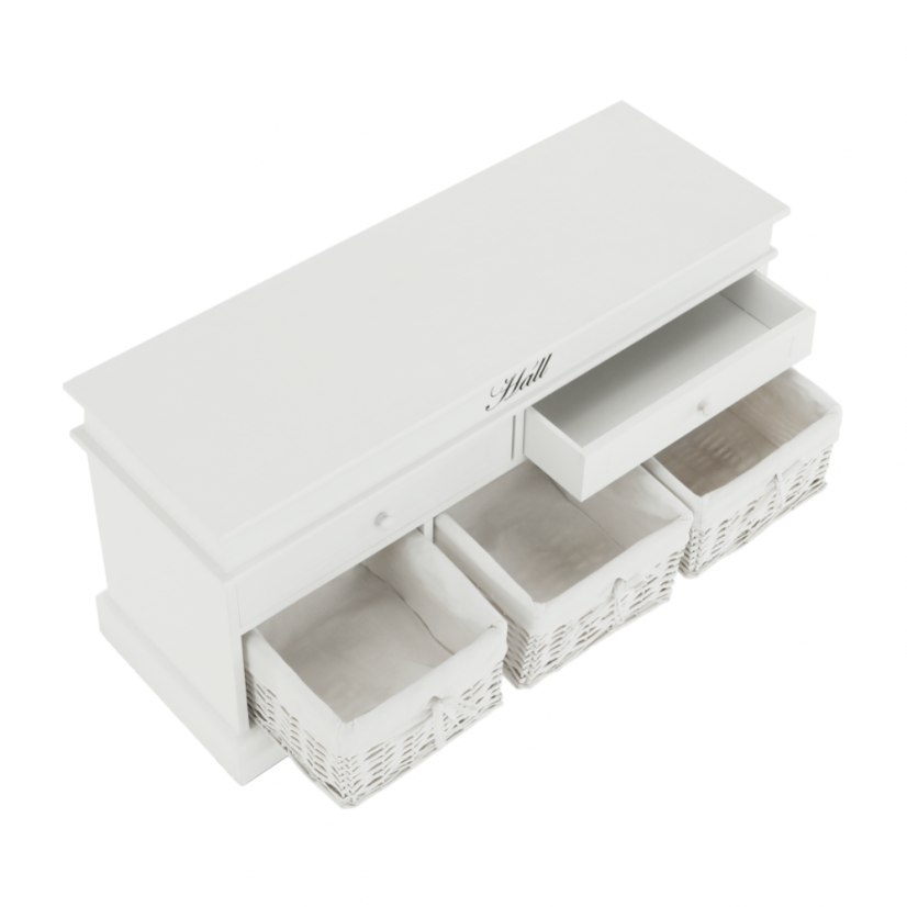 Bank mit Stauraum, weiß, BLANCO SY1232