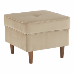 Moderner Hocker, Beigegold/Walnuss, RUFINO 3 NEU