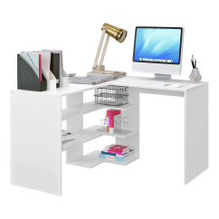 Eck-PC-Schreibtisch, weiß, TAMARI