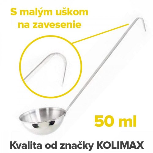 Naběračka kuchyňská nerez 50 ml/6 cm, délka 27cm, kolimax KLC