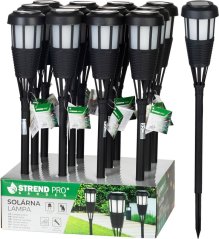 Strend Pro Lampă de grădină, lanternă, solar, negru, 6x LED, 7,5x51 cm, Sellbox 12 buc