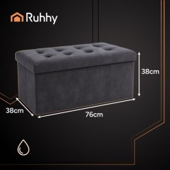 Puf welurowy szary 76x38x38cm Ruhhy 26130