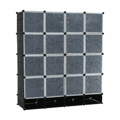 Modularer Kleiderschrank-Organizer, Schwarz/Milchweiß, RODAN TYP 2