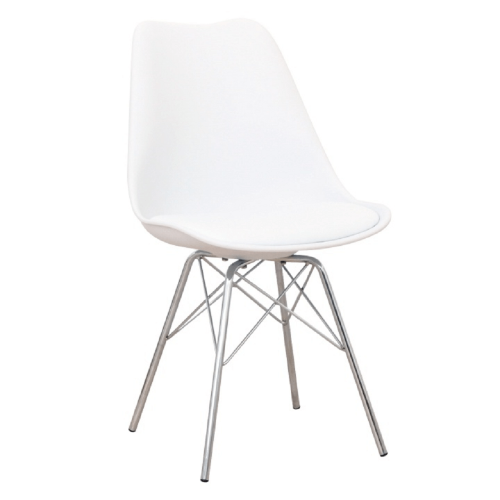 Krzesło, biały/chrom, TAMORA
