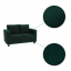 Vollgepolstertes Sofa, smaragdgrüner Stoff, LUANA