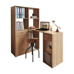 PC-Tisch mit Ablage, Sonoma-Eiche, MINESON