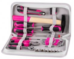 Zestaw narzędzi dla kobiet LADIES PINK SET11, 39 sztuk, różowy, w torbie