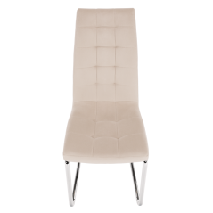 Jedilni stol, bež tkanina Dulux Velvet/krom, SALOMA NOVO