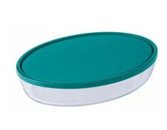 Ovális sütőedény műanyag fedéllel, 35x24x6cm, 3,1L, átlátszó üveg PYREX