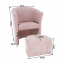 Klub stolica sa tabureom, puder roza, ROSE