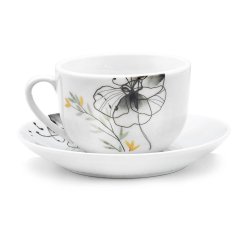 Šálka s podšálkou 235 ml ČIERNY MAK 6 ks