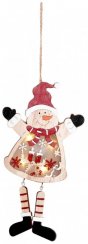 Decor de Crăciun MagicHome, Om de zăpadă, LED, suspendat, MDF, 12,5x2x23,5 cm