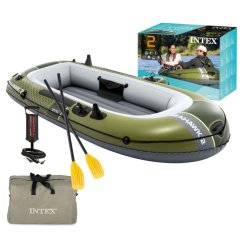 Inflatable boat Seahawk 2, 2-person, with pump and 2 oars, INTEX 66332 (akce)