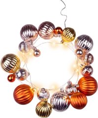 MagicHome Christmas Ball lanac, 20 LED topla bijela, s kuglicama, 2xAA, jednostavna rasvjeta, rasvjeta, L-1,9 m
